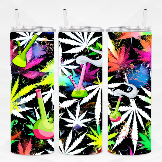Psychedelic Cannabis Skinny Tumbler